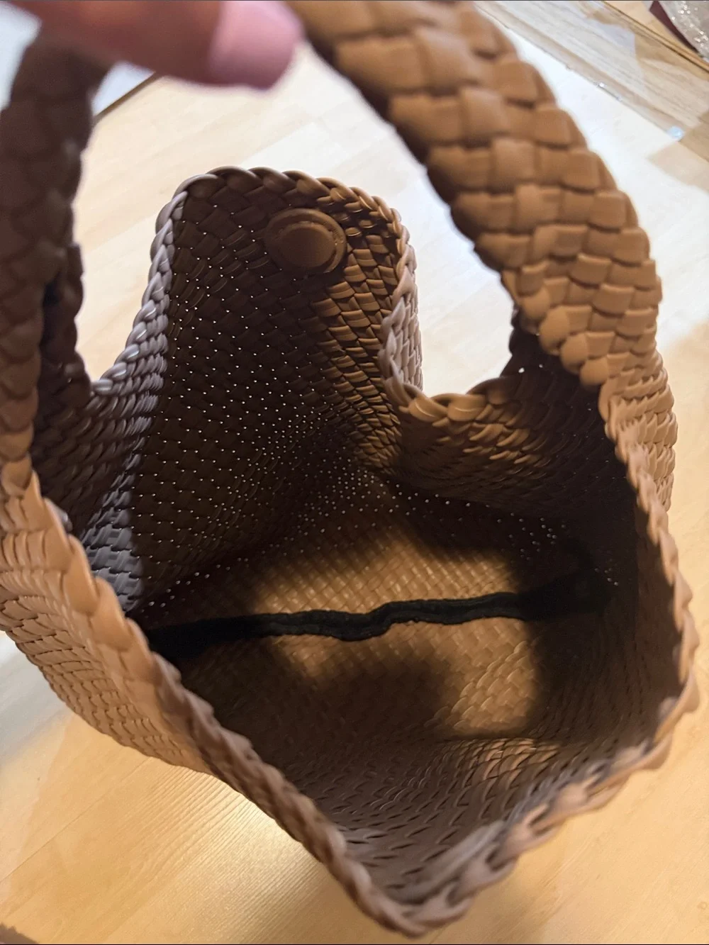 Brown Woven Tote Bag - Stylish Everyday Carry